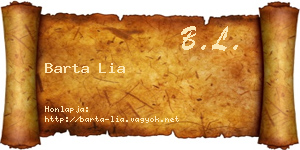 Barta Lia névjegykártya