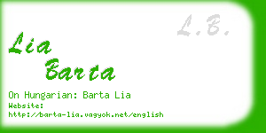 lia barta business card